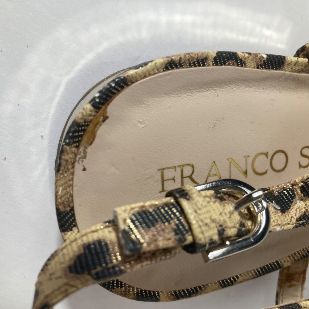 Womens Franco Sarto Emera Leopard Thong Sandal Brown Gold 8.5 - Picture 10 of 10